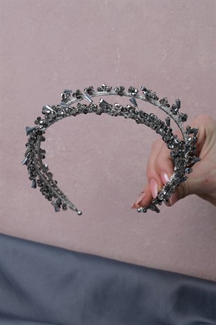 Talya Çift Sıralı Boncuklu Gelin Kına Tacı