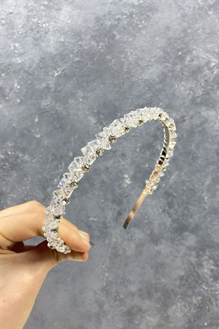 Tasarım Kesme Kristalli Saç Aksesuarı Gelin Tacı