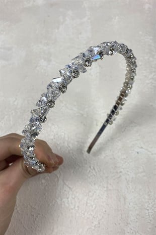 Tasarım Kesme Kristalli Saç Aksesuarı Gelin Tacı