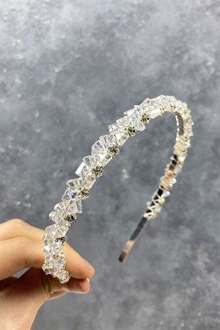 Tasarım Kesme Kristalli Saç Aksesuarı Gelin Tacı