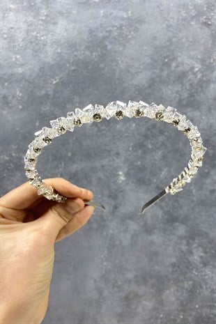 Tasarım Kesme Kristalli Saç Aksesuarı Gelin Tacı