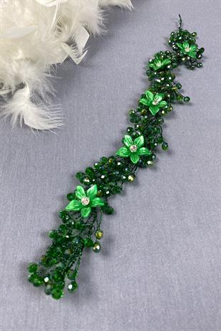 إكسسوارات شعر الزفاف والحجاب المرصعة بالكريستال الزهري