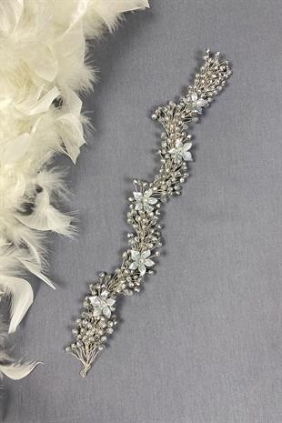 إكسسوارات شعر الزفاف والحجاب المرصعة بالكريستال الزهري