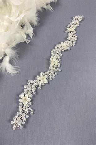 إكسسوارات شعر الزفاف والحجاب المرصعة بالكريستال الزهري