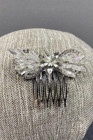Stone Patterned Lida Comb Bridal Hair Clip