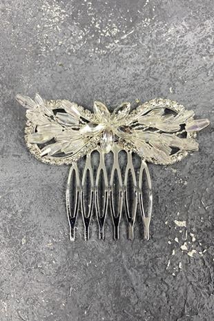 Stone Patterned Lida Comb Bridal Hair Clip