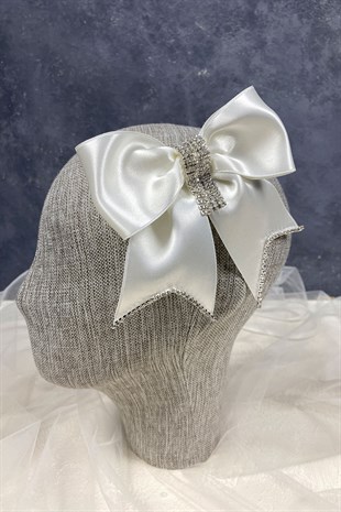 Taşlı Fiyonklu Tasarım Gelin Nikah Saç Aksesuarı 