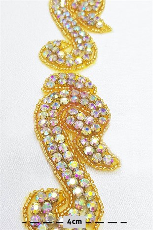 شريط كريستال مثبت بالكي مع الأحجار الكريمة جانجان