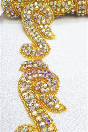 شريط كريستال مثبت بالكي مع الأحجار الكريمة جانجان