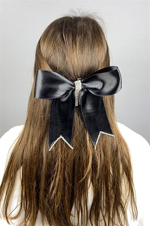 Taşlı Özel Tasarım Fiyonklu Saç Tokası Aksesuar 