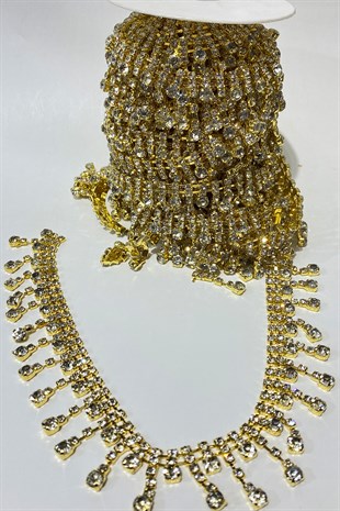 شريط الإكسسوار المكسو بالحجر مزين بالحجر 1 متر