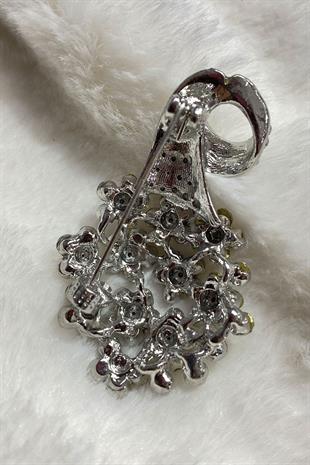 بروش طوق فستان الطاووس