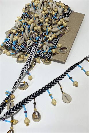 Tazı Boncuklu Saçak Şerit Aksesuar