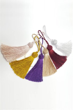 Topuzlu Örgü Tekli Püskül 12cm