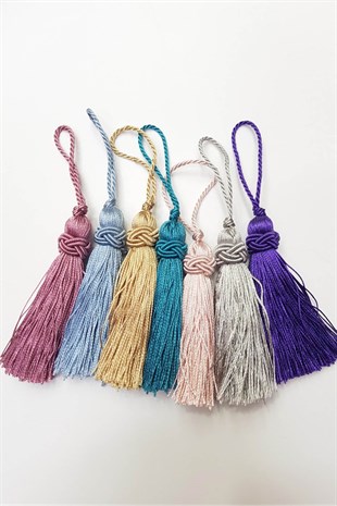 Tekli Örgülü Topuzlu Püskül 7cm