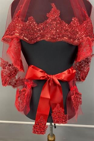 Telkari İşlemeli Gelin Kına Duvağı Yüz Örtüsü