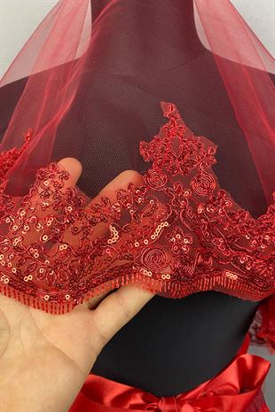 Telkari İşlemeli Gelin Kına Duvağı Yüz Örtüsü