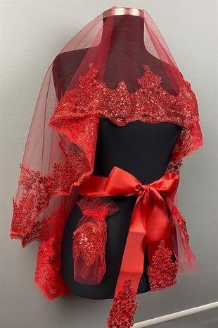 Telkari İşlemeli Gelin Kına Duvağı Yüz Örtüsü