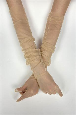 الجملة لون الجلد طويل قفازات الزفاف الأنيقة تول قفازات الزفاف / الزفاف / قفازات الحزب