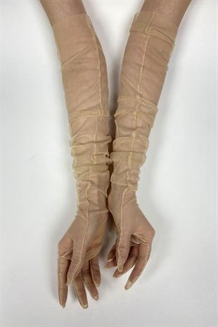 الجملة لون الجلد طويل قفازات الزفاف الأنيقة تول قفازات الزفاف / الزفاف / قفازات الحزب