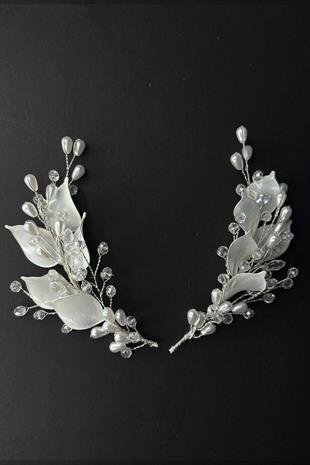 Tien Sedef Reçine 2 Li Saç Ve Türban Gelin Aksesuarı