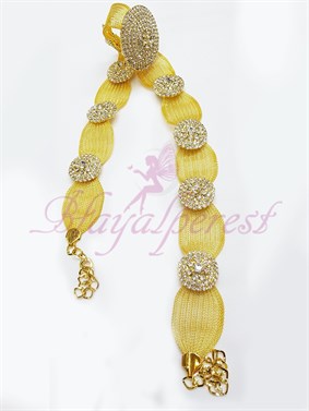 حزام شالوار الألباني بحجر القش الأصفر