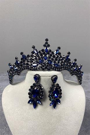 Tokyo Stone Bridal Henna Tiara and Stud Earrings Set