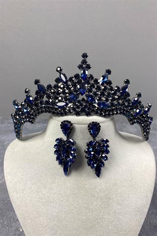 Tokyo Stone Bridal Henna Tiara and Stud Earrings Set