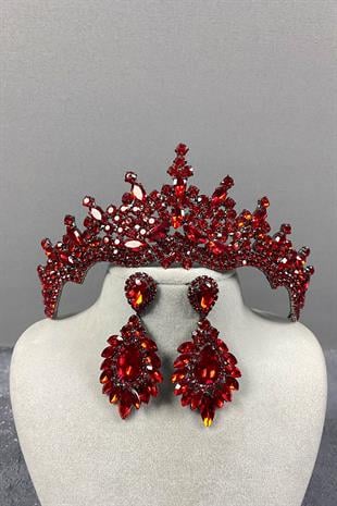 Tokyo Stone Bridal Henna Tiara and Stud Earrings Set