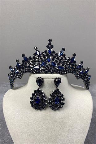 Tokyo Stone Bridal Henna Tiara and Stud Earrings Set