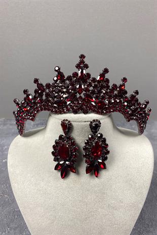 Tokyo Stone Bridal Henna Tiara and Stud Earrings Set