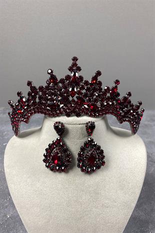 Tokyo Stone Bridal Henna Tiara and Stud Earrings Set