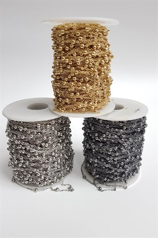 Top Metalli Pirinç Zincir (1 mt )