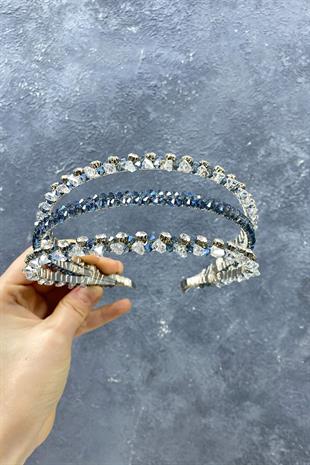 الجملة 3 صفوف تصميم خاص الزفاف تاج الشعر التبعي