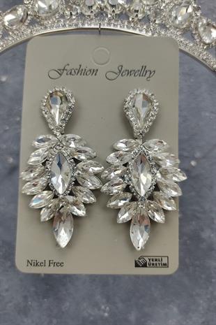 الجملة نموذج الزفاف تاج الزفاف وإسقاط الأقراط الحجر