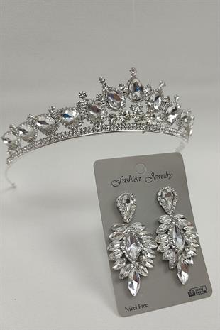 الجملة نموذج الزفاف تاج الزفاف وإسقاط الأقراط الحجر