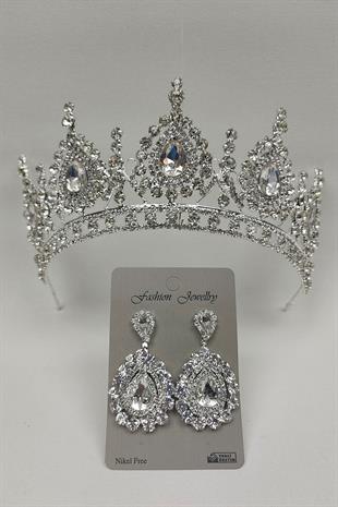 Wholesale Ahu Model Bridal Crown and Shuttlestone Earrings