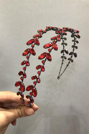 الجملة ألفا نموذج صف مزدوج أحمر تاج الحناء الزفاف