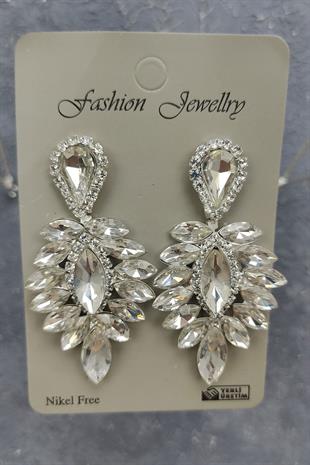 Wholesale Alfa Model Bridal Crown and Drop Stone Earrings