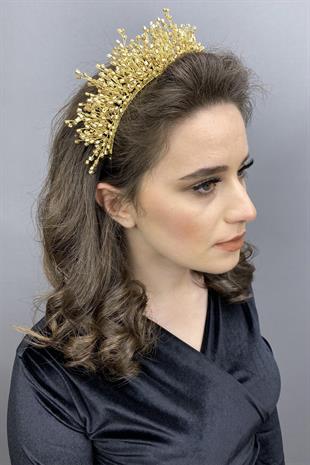 Wholesale Gold Color Rigel Crystal Stone Henna and Bridal Crown