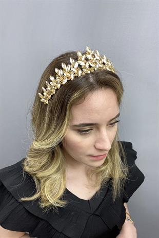 الجملة الذهبي الأصفر سوبرا نموذج الزفاف تاج الحناء