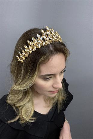 الجملة الذهبي الأصفر سوبرا نموذج الزفاف تاج الحناء