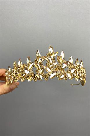 الجملة الذهبي الأصفر سوبرا نموذج الزفاف تاج الحناء