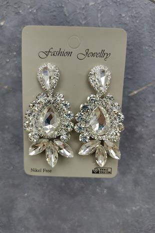 Wholesale Angelina Model Bridal Crown and Shuttle Drop Stone Earrings