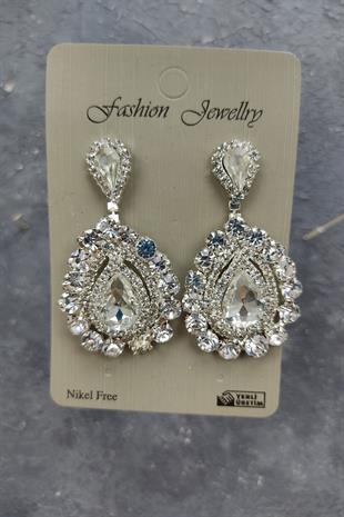 Wholesale Angelina Model Bridal Crown and Shuttle Stone Earrings