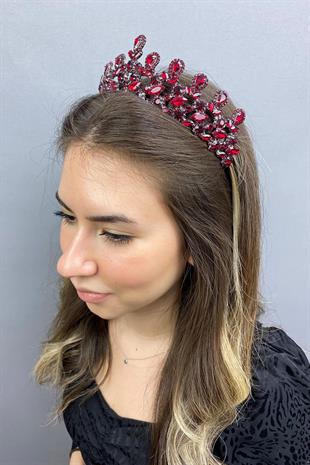 الجملة أنثراسايت كلاريت الأحمر بيتي الحناء تاج الزفاف