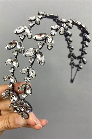 الجملة أنثراسايت رمادي ألفا نموذج تاج الحناء الزفاف