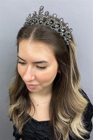 الجملة أنثراسايت رمادي بيتي الحناء تاج الزفاف