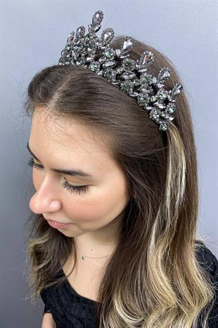 الجملة أنثراسايت رمادي بيتي الحناء تاج الزفاف