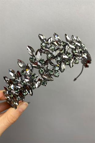 الجملة أنثراسايت رمادي سوبرا نموذج تاج الحناء الزفاف